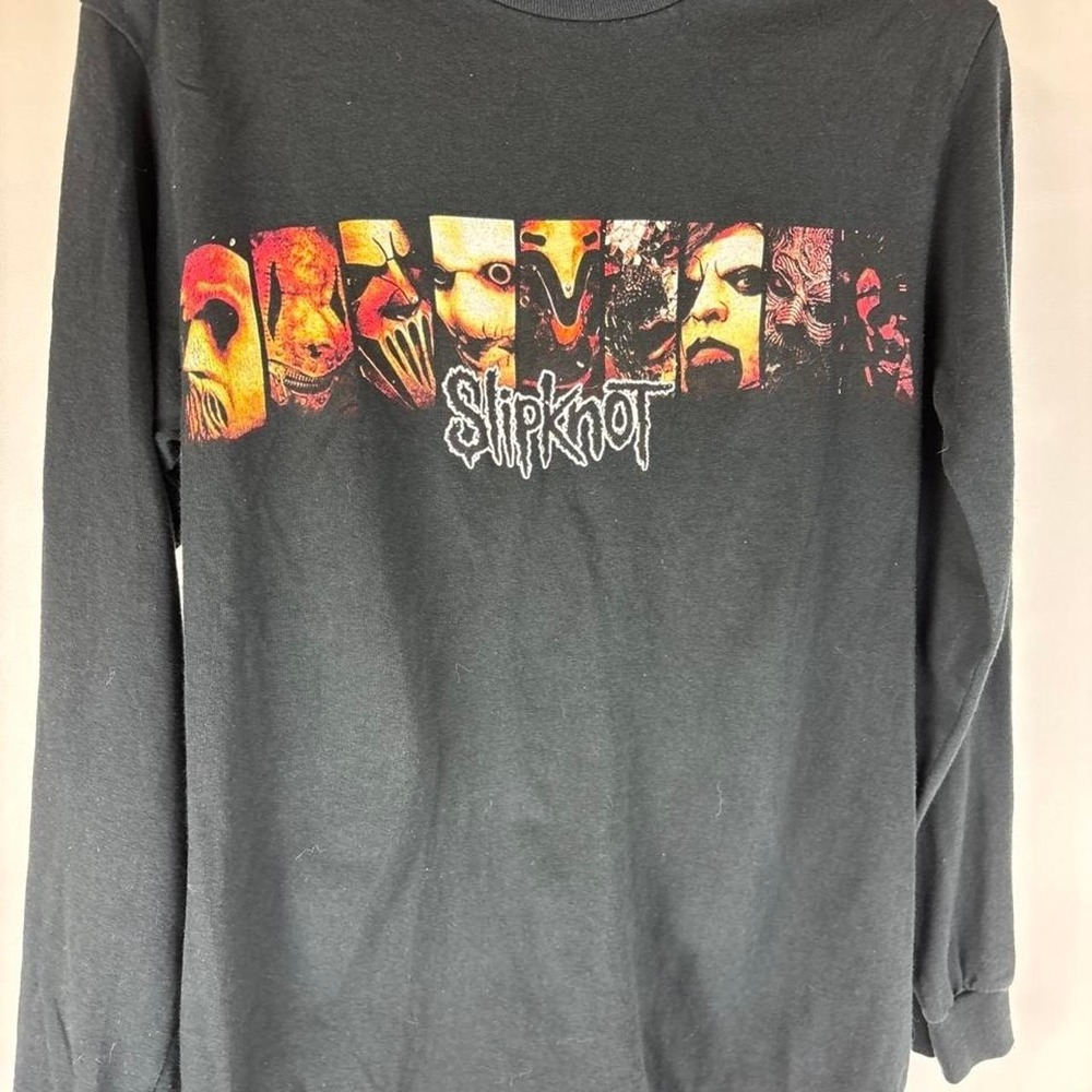 Slipknot 2022 tour long sleeve cotton shirt with graphic of masked band members